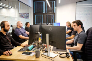 At the office - working